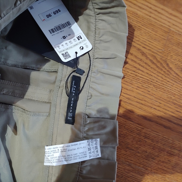 NWT ZARA Paperbag High Waisted Trouser Cropped Pants/Capris - Picture 3 of 6